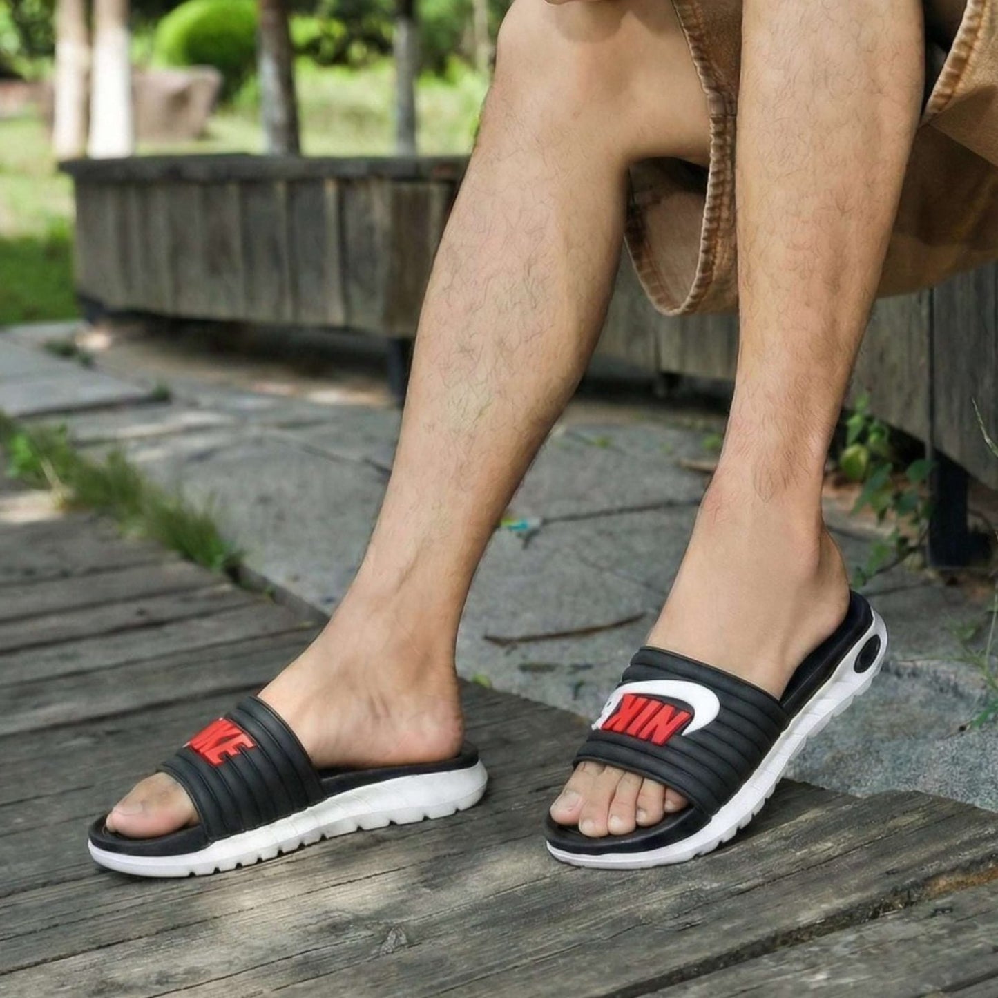 Men's Athletic Sport Slides NK Design By KakuBaku